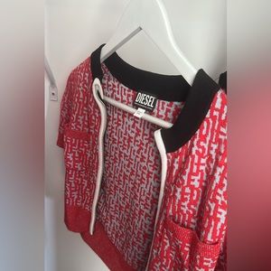 Diesel crop jacket logo (red and black)